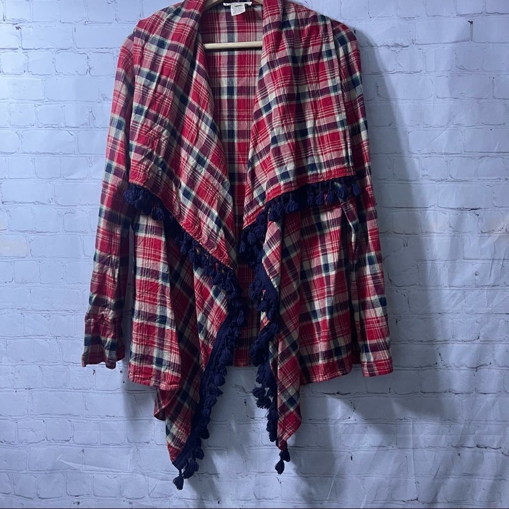 Hem & Thread Plaid Flannel Cardigan Cozy M
